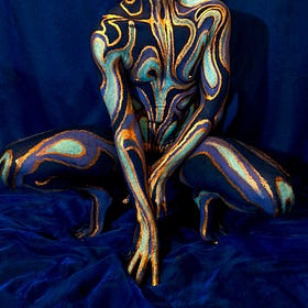 Chris, interesting body painter. Very organic type patterns. 