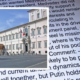 WikiLeaks e Russia - 1. Le relazioni Russia-Italia: la vista da Roma