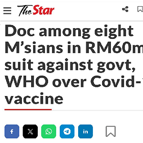Malaysians Launch Class Action Lawsuit against Pfizer, the W.H.O., Director-General Tedros And Govt. Officials! 