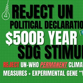 10 Days Until UN Political Declaration & $500B Year SDG Stimulus. Easy - Sign To Reject Before They Sign & Adopt It On September 20, 2023