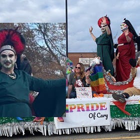 Drag "nuns" ride in Cary Christmas parade