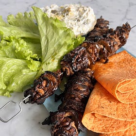 Recipe: Charred Spicy Aubergine Skewers