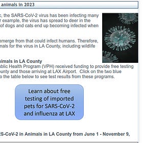 NOT BABYLON BEE: Los Angeles County Department of Public Health Is Pushing a Campaign To Do “Free” COVID Testing for ANIMALS/PETS 