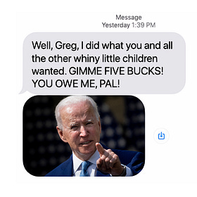 Political fundraising text messages I might not block