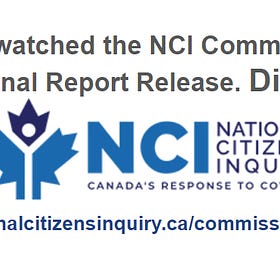 The National Citizens Inquiry Commissioners Final Report RELEASED. It's your turn now! - Use provided Stickers to show you watched this historical event. I will.