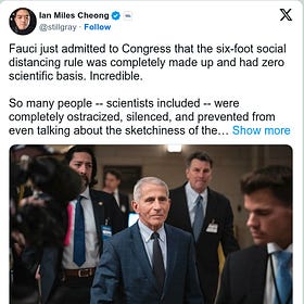 🤡 Fauci Admits That the Six-Foot Social Distancing Rule Was Completely Made Up and Had Zero Scientific Basis 