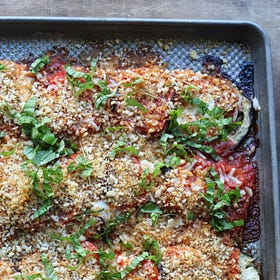 Easy Sheet Pan Eggplant Parmesan 