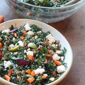 Kale and Lentil Salad with Beets & Feta 