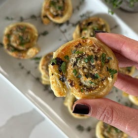 Parmesan & Leek Puff Pastry Pinwheels