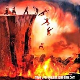 The parable of, "Morons over the cliff, aka first and second resurrections"