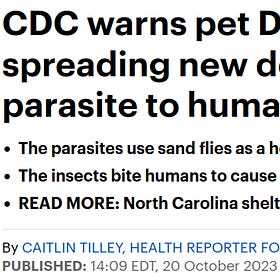 Hide Your Dogs: “CDC Warns Pet DOGS Could Start Spreading New Deadly Flesh-Eating Parasite to Humans in the US” 