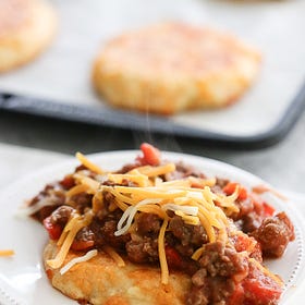 Open Faced Sloppy Joes With Low Carb Rounds