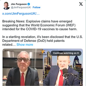 Breaking News: Explosive Claims Have Emerged Suggesting That the World Economic Forum Intended for the COVID-19 Vaccines To Cause Harm 