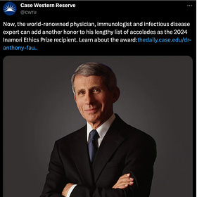 Anthony Fauci To Be Awarded With Prestigious ‘Ethics Prize’ for ‘Saving Millions of Lives’ – The Dossier 