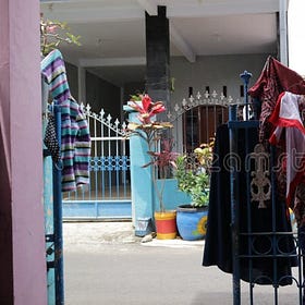 Sneaking out with the wet laundry