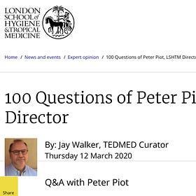 100 questions of Peter Piot