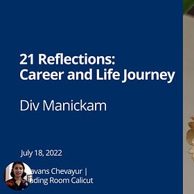 Career and Life Journey - 21 Reflections