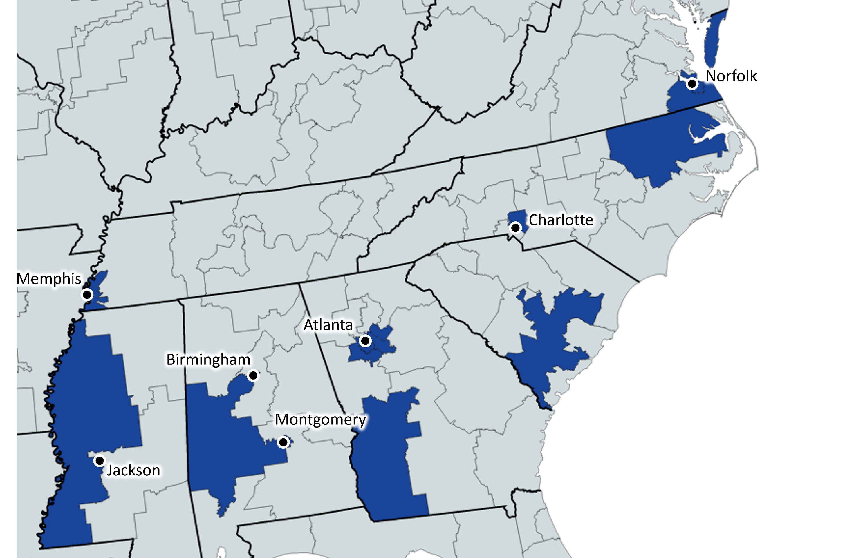 Majority Black House Districts in the South