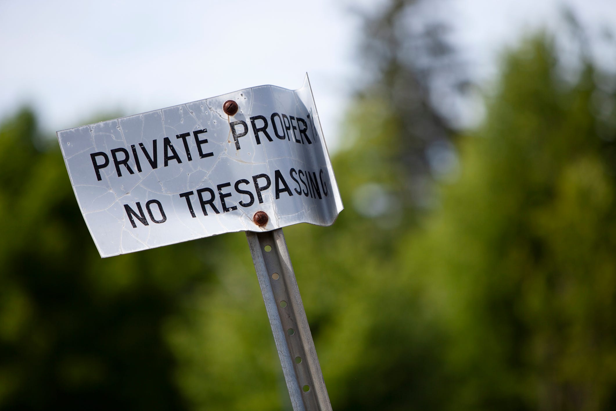 A private property sign