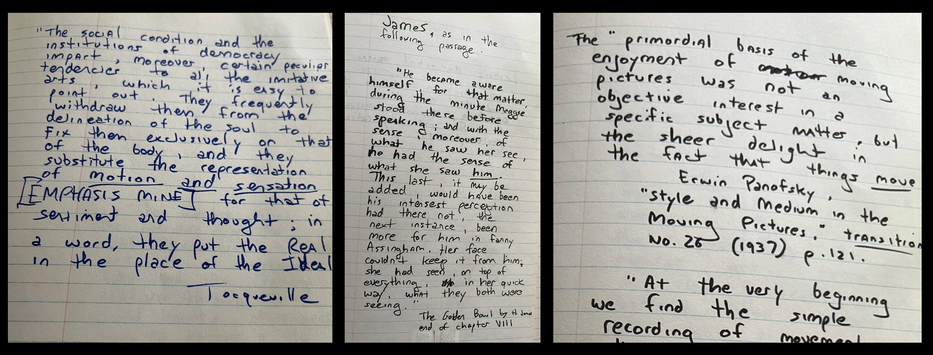Examples of quotes I wrote out by hand