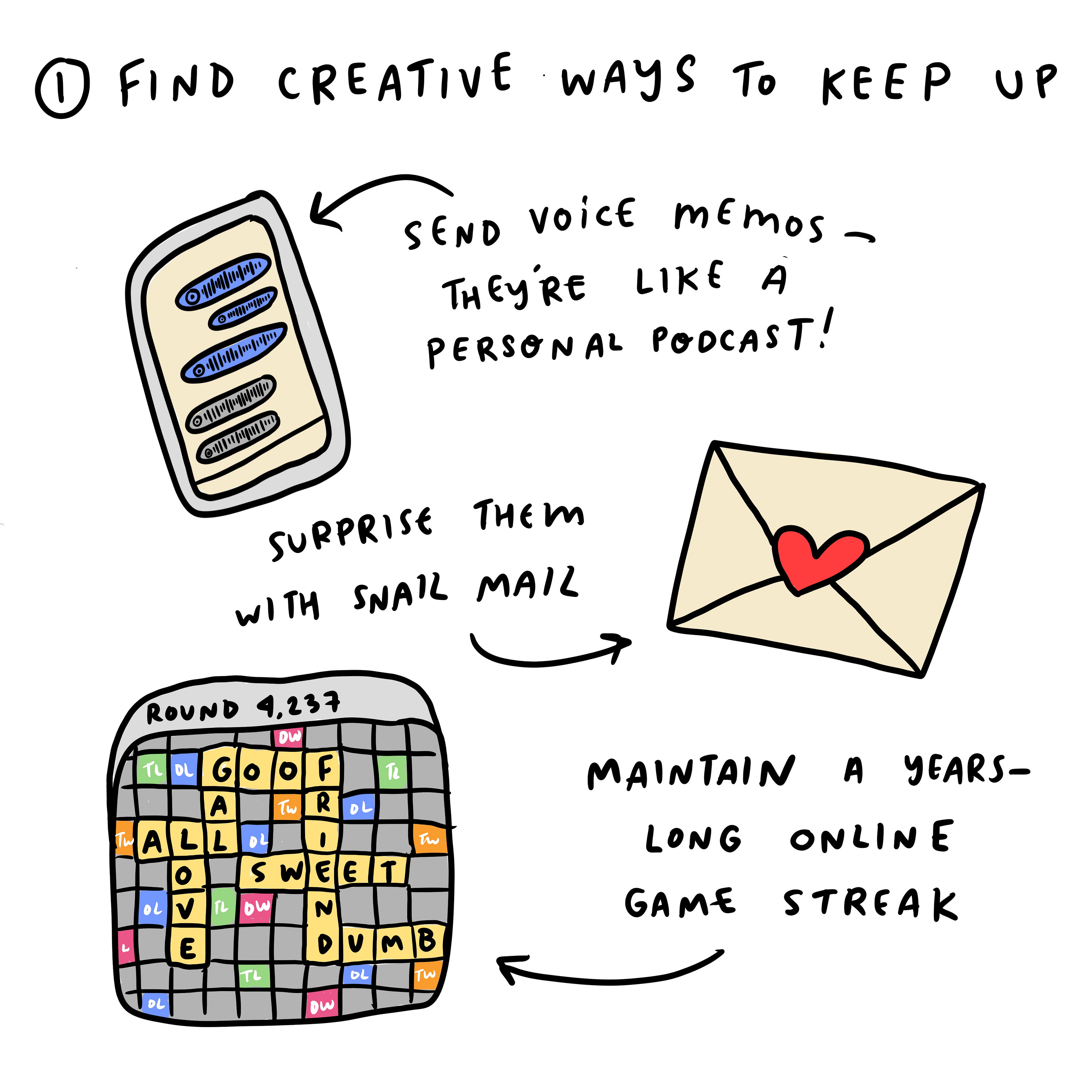 Record and send voice memos — it feels like you recorded a podcast just for your friend!