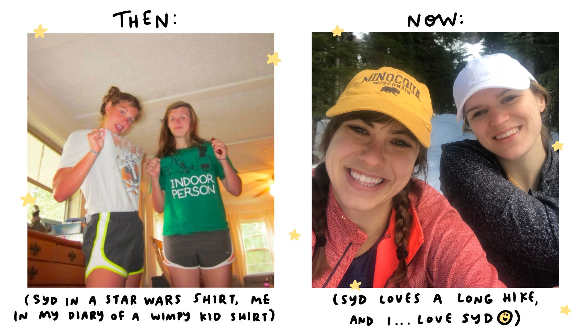 Two photos of Haley and Syd