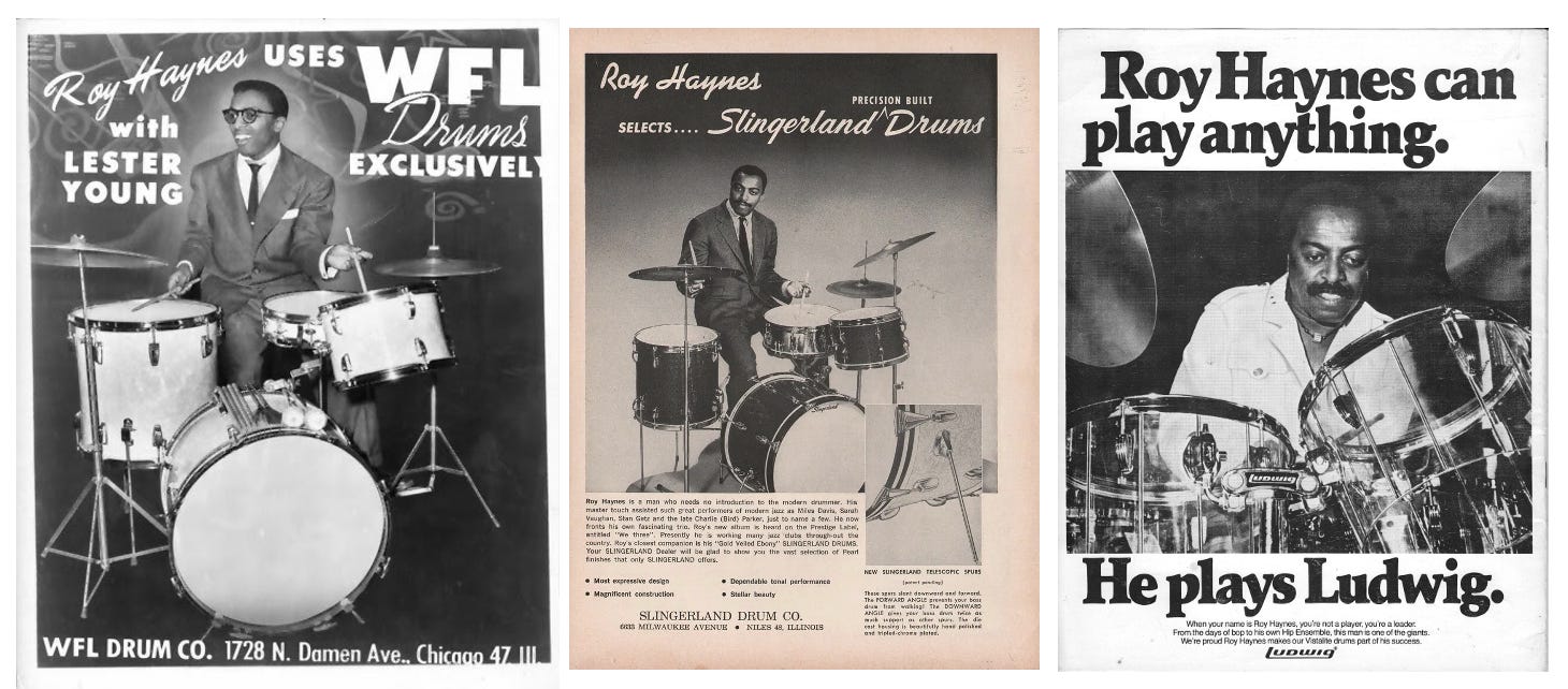 Endorsement ads featuring Roy Haynes