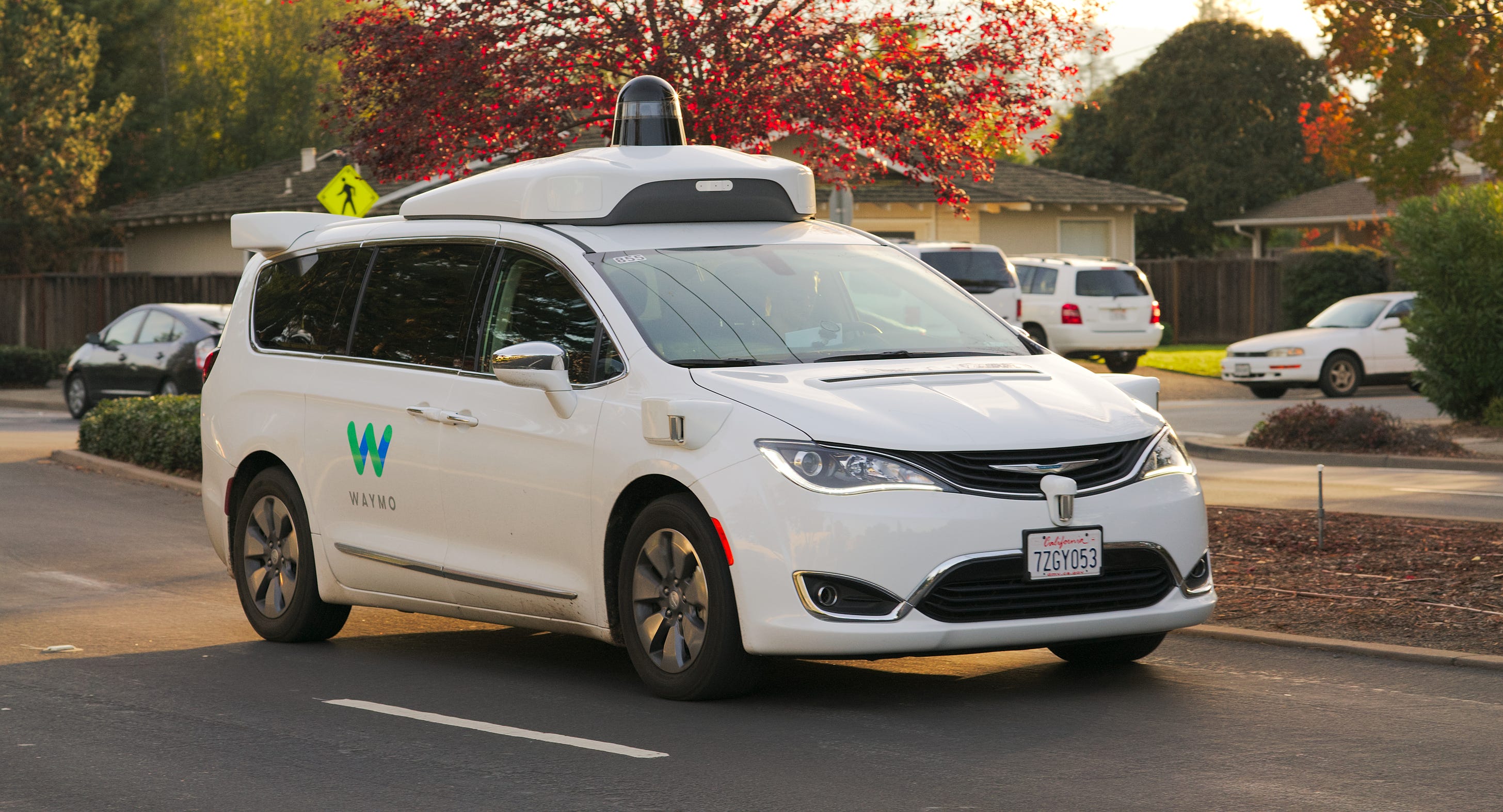 The cure for car accidents? A Waymo driverless minivan being tested in Los Altos, Calif. Image Credit: Dllu / Wikimedia Commons