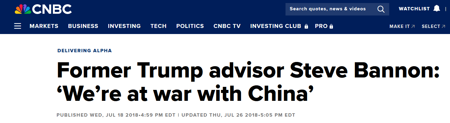 Steve Bannon Trump were at war with China