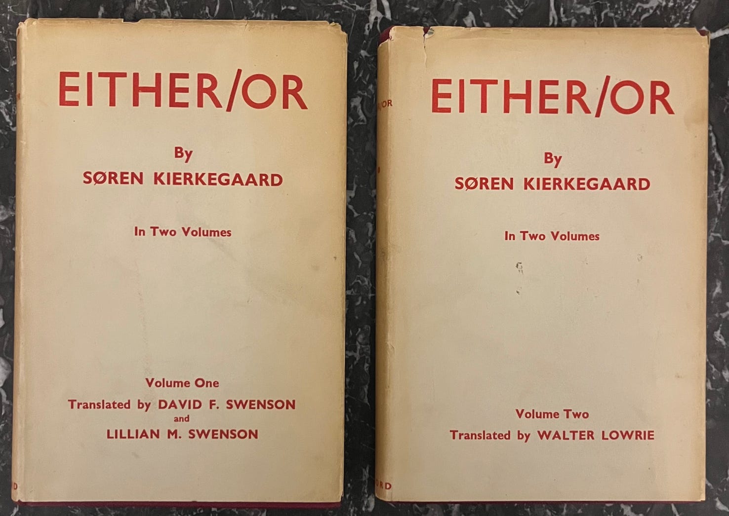A photo of Kierkegaard's Either/Or