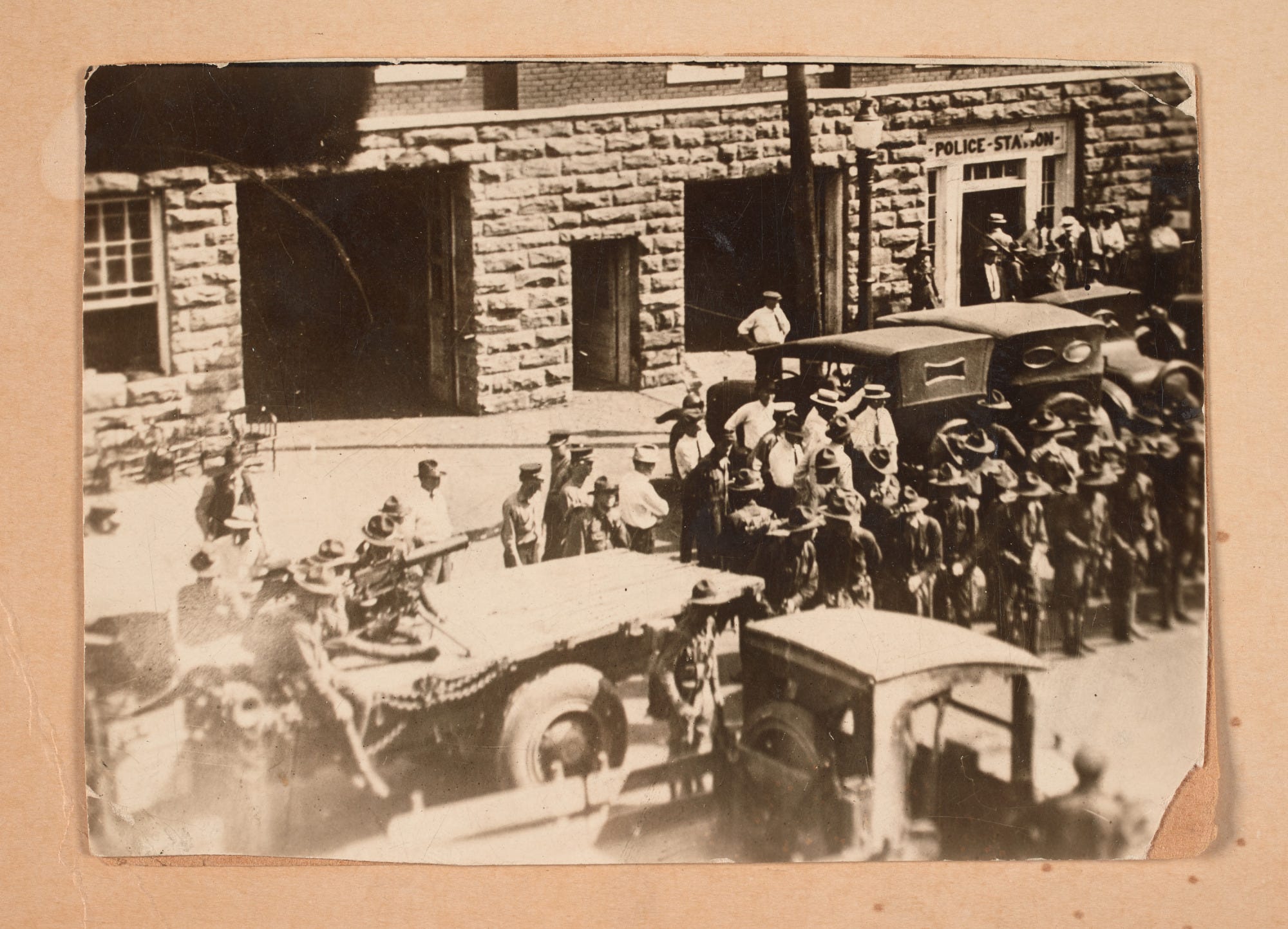 Photograph of the Oklahoma National Guard during the Tulsa Race Massacre Photograph of the Oklahoma National Guard during the Tulsa Race Massacre