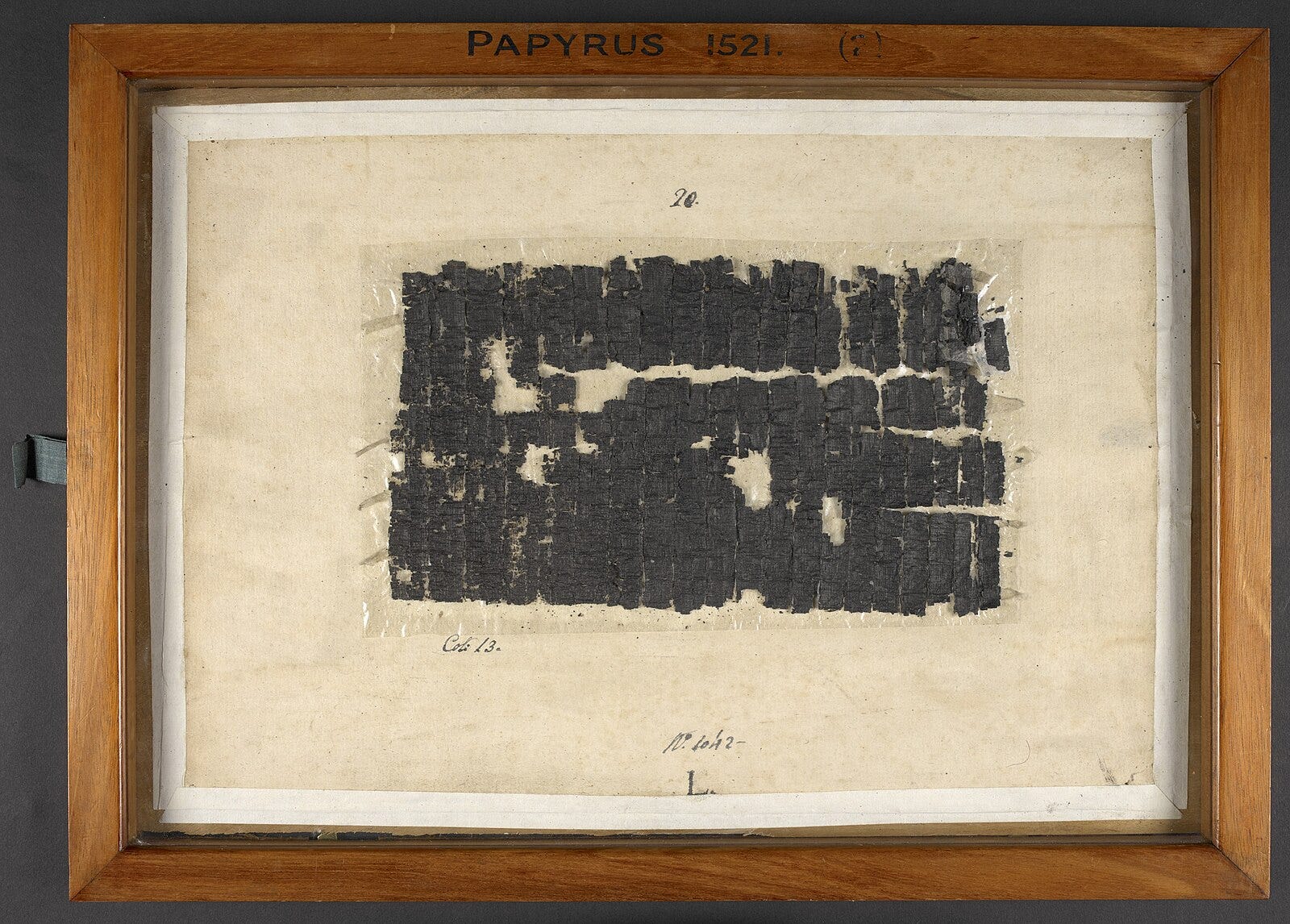 Photo of a charred papyrus