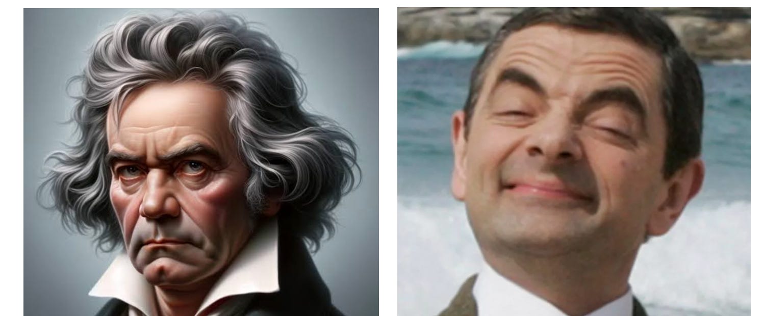 Comparison of Beethoven and Mr Bean