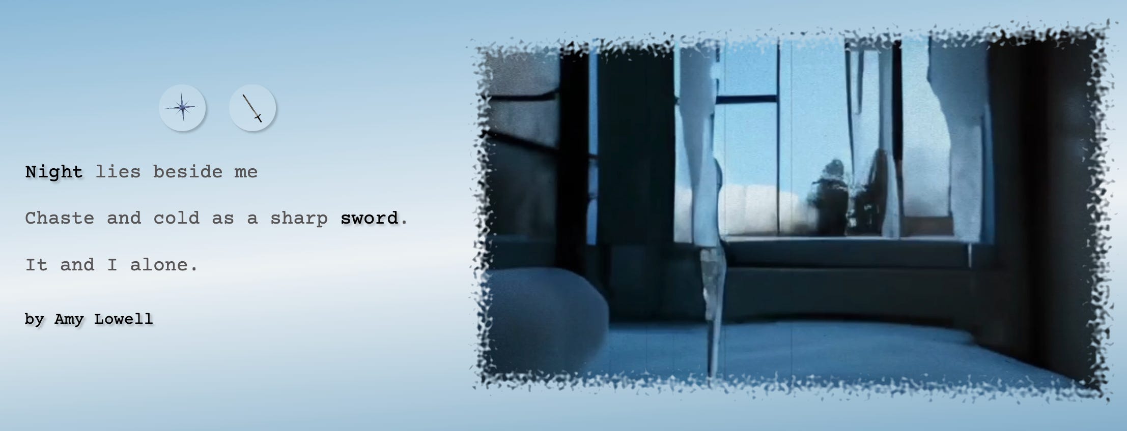 screen cap of amy lowell haiku and video clip