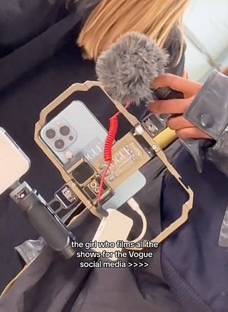Photo of a iPhone rig with a vogue sticker on it