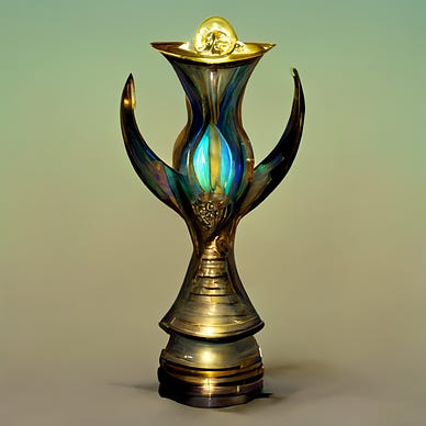 ornately designed trophy with magic