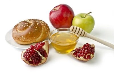 Still Life With Apples, Pomegranates, Fish, Challah And Honey.. Stock  Photo, Picture And Royalty Free Image. Image 17729412.