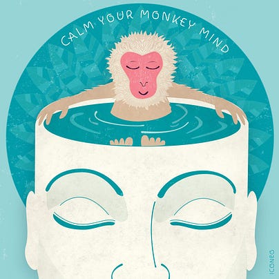 Calm Your Monkey Mind / Giclée-druck / BY ICONEO - Etsy
