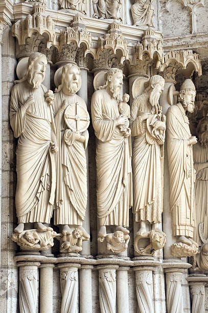 Chartres Cathedral Exterior Statues Closeup Stock Photo - Download Image  Now - iStock