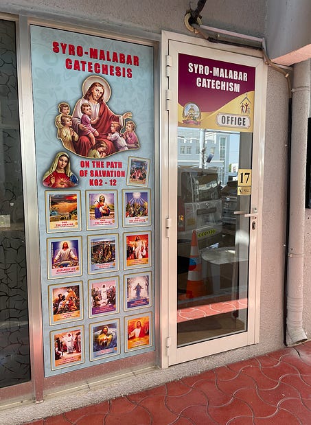 The office of Syro-Malabar catechesis at St. Mary's Catholic Church, Dubai. Credit: JD Flynn/Pillar Media.