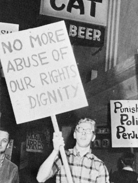 The Black Cat Tavern PRIDE protest 1967