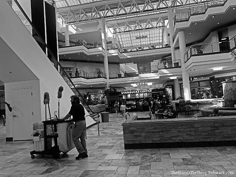 Photographs of the emptiness that now holds sway at Town Center Mall in Charleston West Virginia.