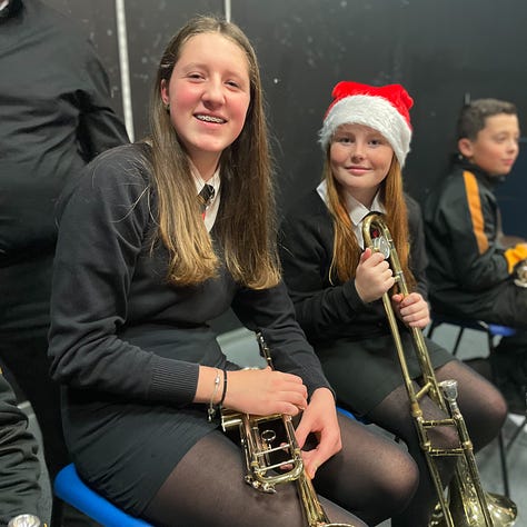 Maesteg School pupils in readiness for the Christmas concert