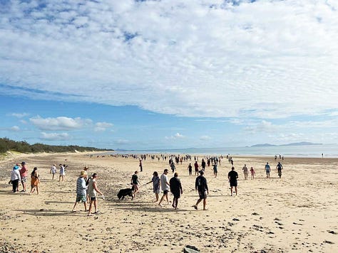 Amanda Camm MP and community members walk to protect North Wall Beach at Mackay Harbour.