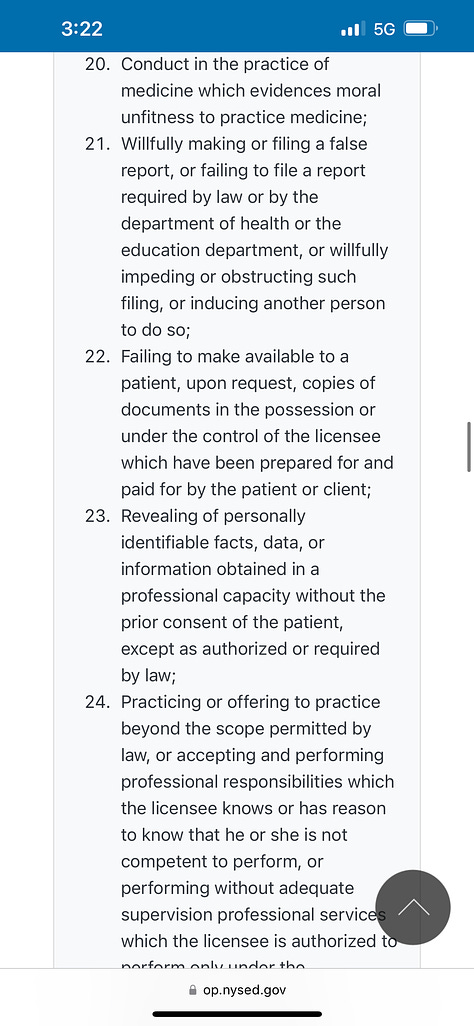 Pictures of medical practice law in the state of New York