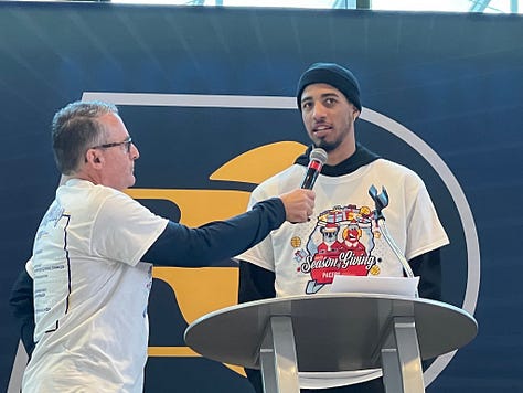 Pacers coaches, players, families and more helped serve individuals from local shelters.