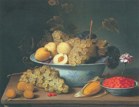 Image credits from top-right clockwise: "Still Life with Skull" by Paul Cezanne (1898), āStill Life with a Basket of Fruit and a Bunch of Asparagus" by Louisse Moillon (1630), āStill Life with Fruits in Porcelainā by Jacob van Es (1630), āStill Life with a Pewter Jug and Pink Statuette by Henri Matisse (1910), āThe Basket of Applesā by Paul Cezanne (1895), Vanitas Still Life by Dutch artist Pieter Claesz (1630s)