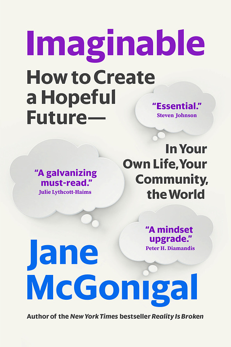 The Artist’s Way by Julia Cameron, Imaginable by Jane McGonigal, and The Awakened Brain by Lisa Miller