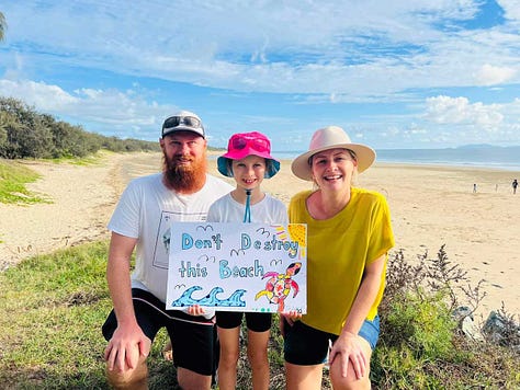 Amanda Camm MP and community members walk to protect North Wall Beach at Mackay Harbour.