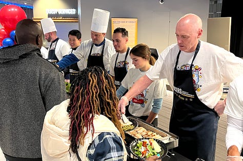 Pacers coaches, players, families and more helped serve individuals from local shelters.